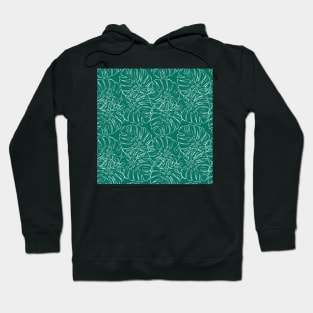 Hand Drawn Tropical Palm Leaf Summer Pattern Hoodie